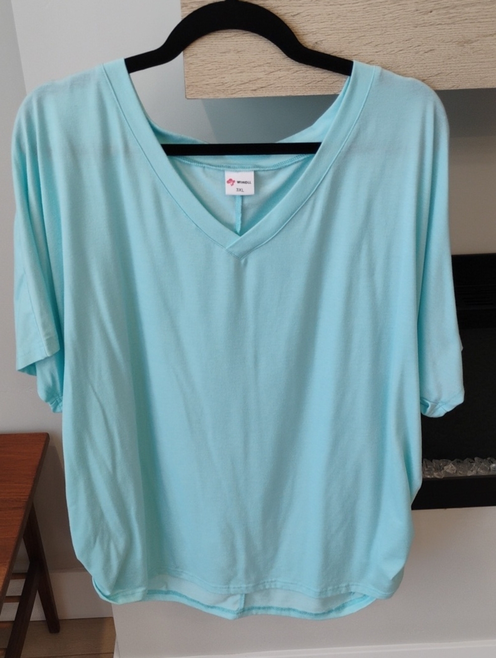 Everyday V-Neck Tee in Light Aqua - Relaxed Fit